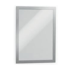 Front. Durable - Duraframe Sign Holder, 8.5" x 11", Wall Mounted, Gray/Silver, 2/Pack - Gray/Silver.