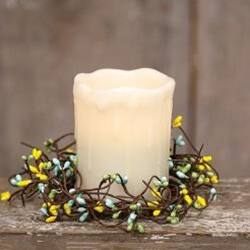 Left. BreeBe - Pip Berry Ring 3.5" Spring Mix - Blue, Green, Yellow.