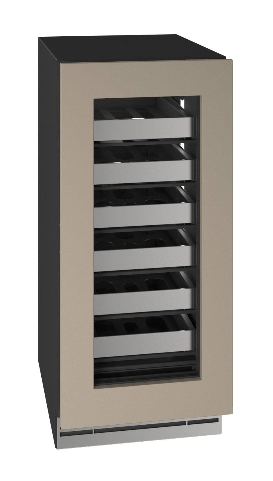 Angle. U-Line - 15"W. 2.8 Cu.Ft. Built-In Wine Refrigerator-Panel Ready Frame w.Glass - Panel Ready.
