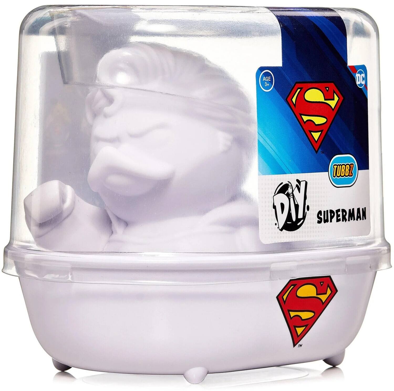 The text on the image is: "AGE 3+ DC TUBBZ SUPERMAN".