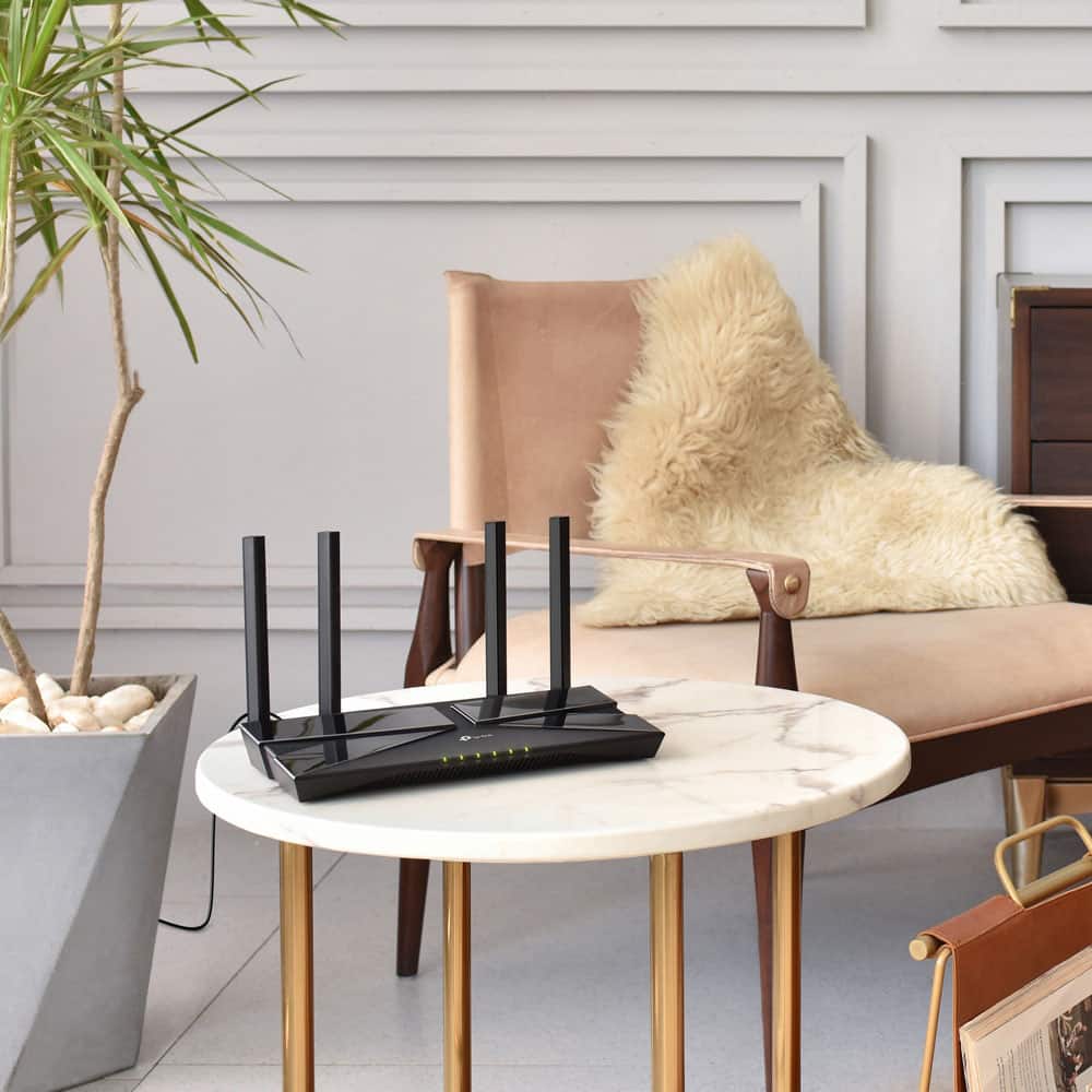 Alt View 3. TP-Link - Archer AX1500 Dual Band Wi-Fi 6 Router - Black.