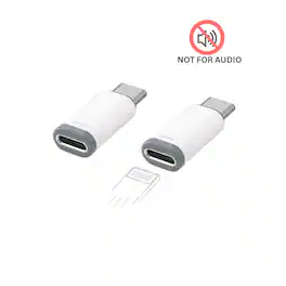 Qixxronics - (2pcs) Lightning Female to USB-C Male to Adapter, Charging & Data Transfer iPhone 17 16 15, iPad Air, NOT FOR AUDIO/OTG - White