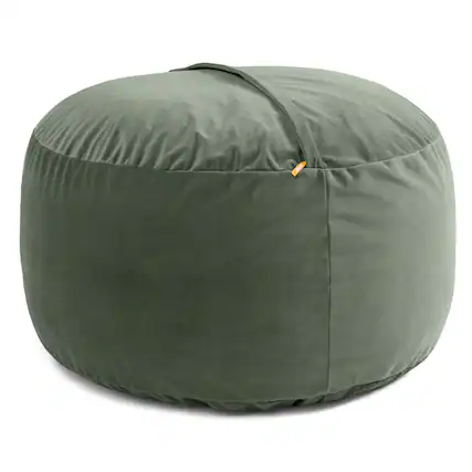 Front. Jaxx - Jaxx 4 Foot Saxx - Large Round Bean Bag Chair for Adults - Lush Velvet Green - Lush Velvet Green.