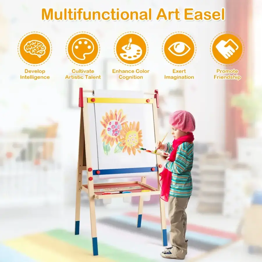 Multifunctional Art Easel: Develop Intelligence, Cultivate Artistic Talent, Enhance Color, Exert Imagination, Promote Friendship.