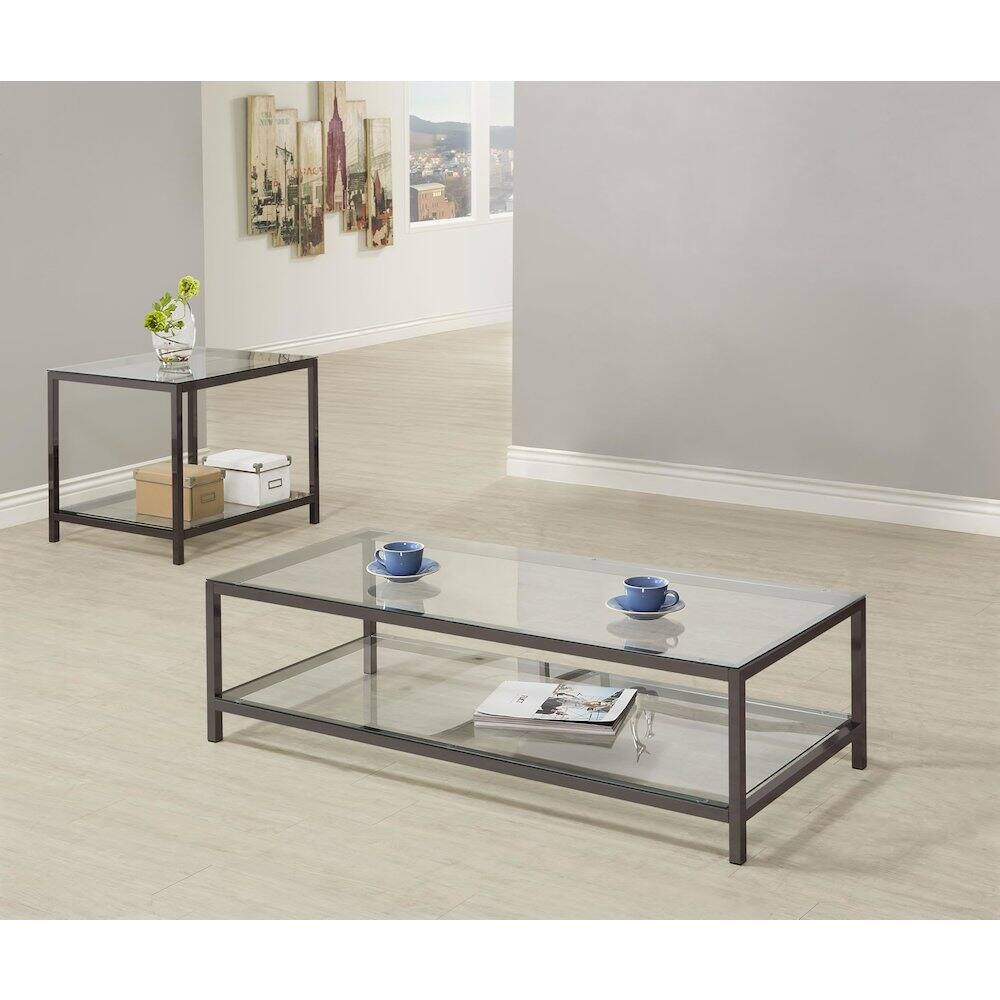 Alt View 1. Coaster Co. of America - Trini 2-piece Coffee and End Table Set Black Nickel - Black.