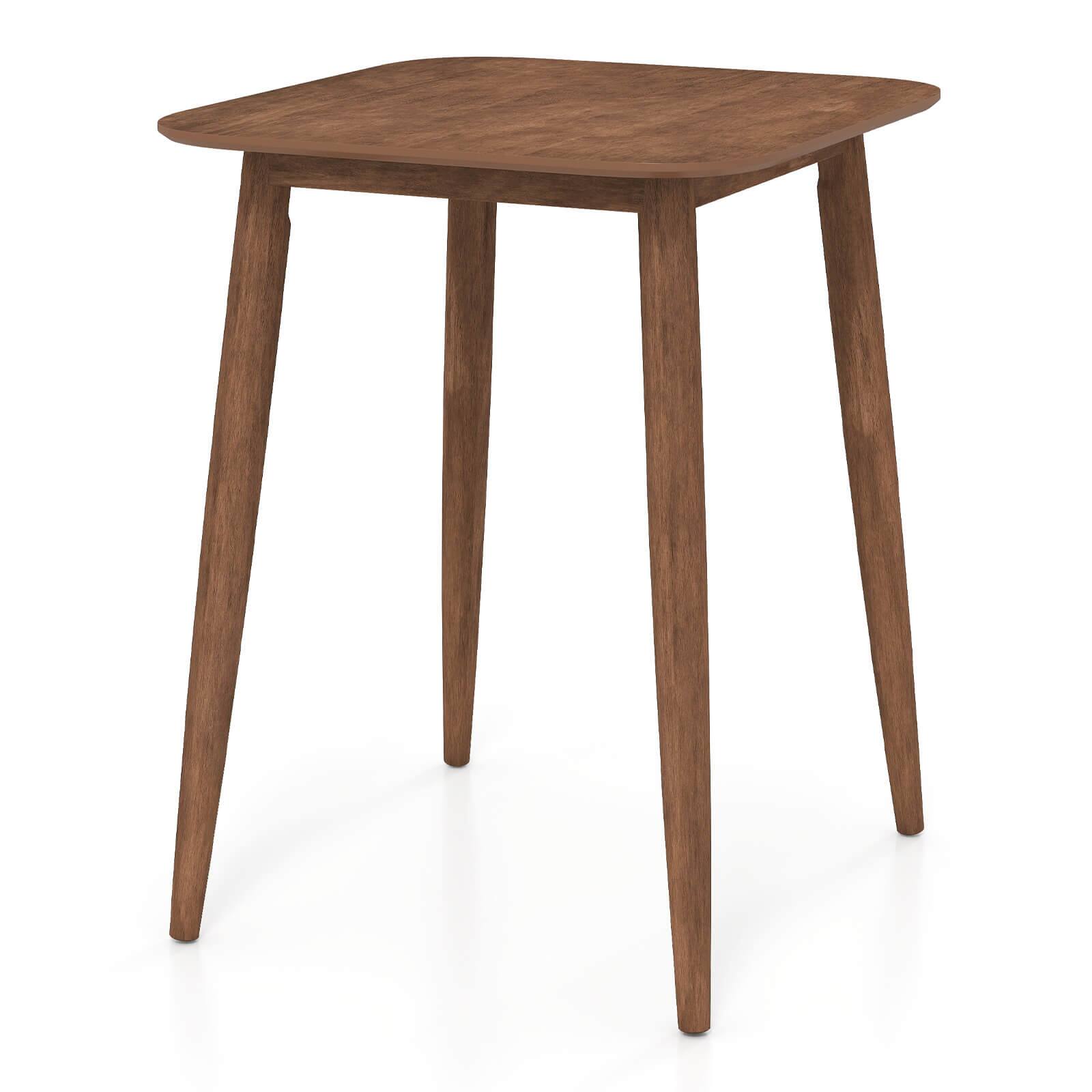 Alt View 9. Costway - Costway 36 Inch Solid Rubber Wood Farmhouse Kitchen Table with Sturdy Pedestal Base - Walnut.