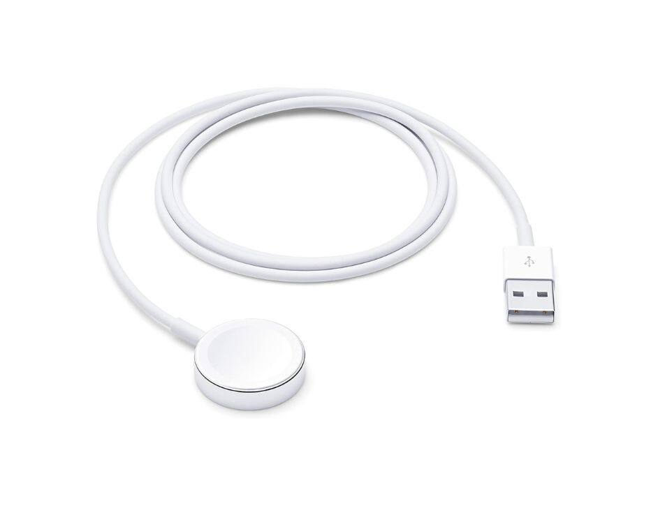 Front. Apple - Apple Watch (AT&T) Magnetic Charging Cable 6FT Type C - White - White.