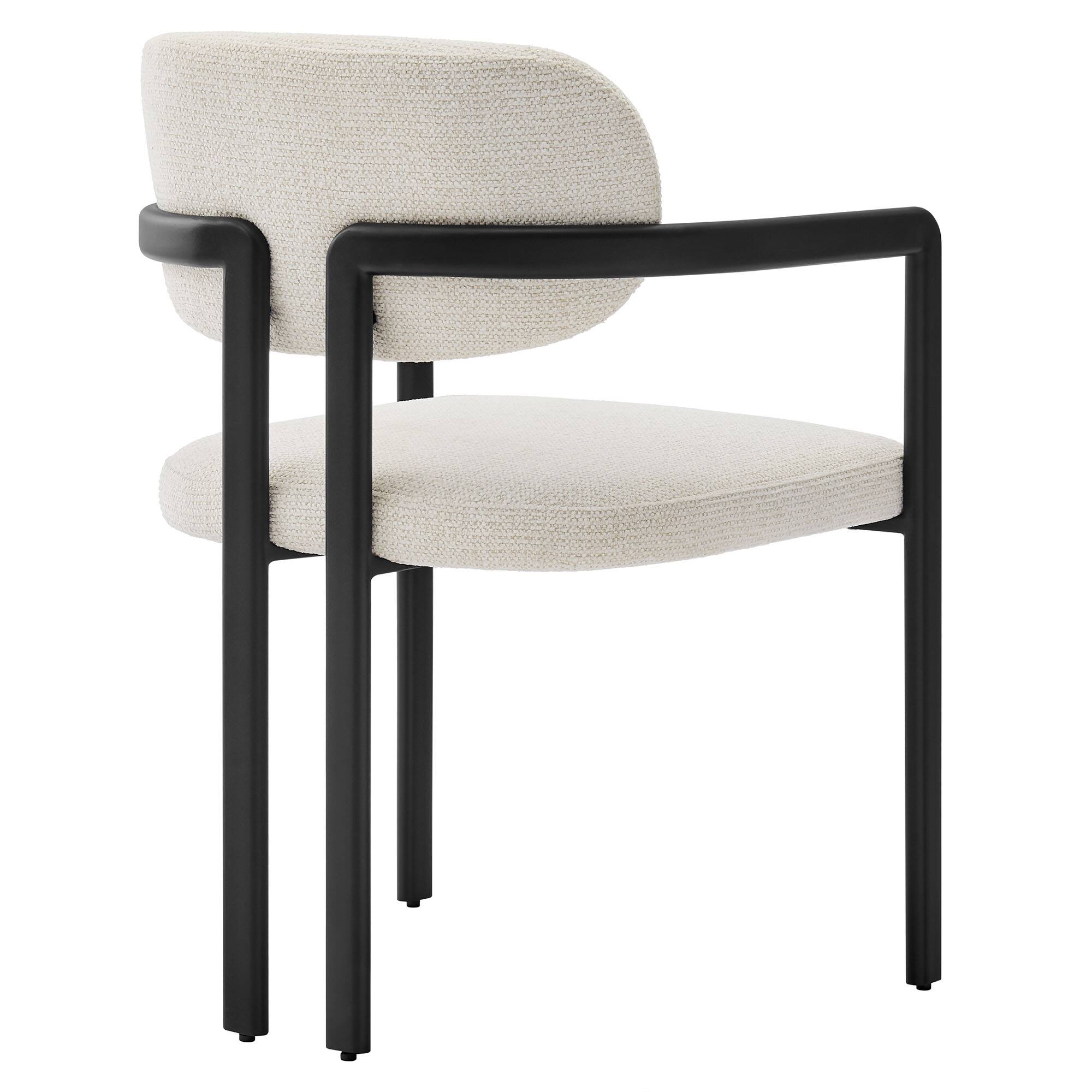 Alt View 2. Modway - Elio Barrel Fabric and Metal Dining Chair by Modway - White.