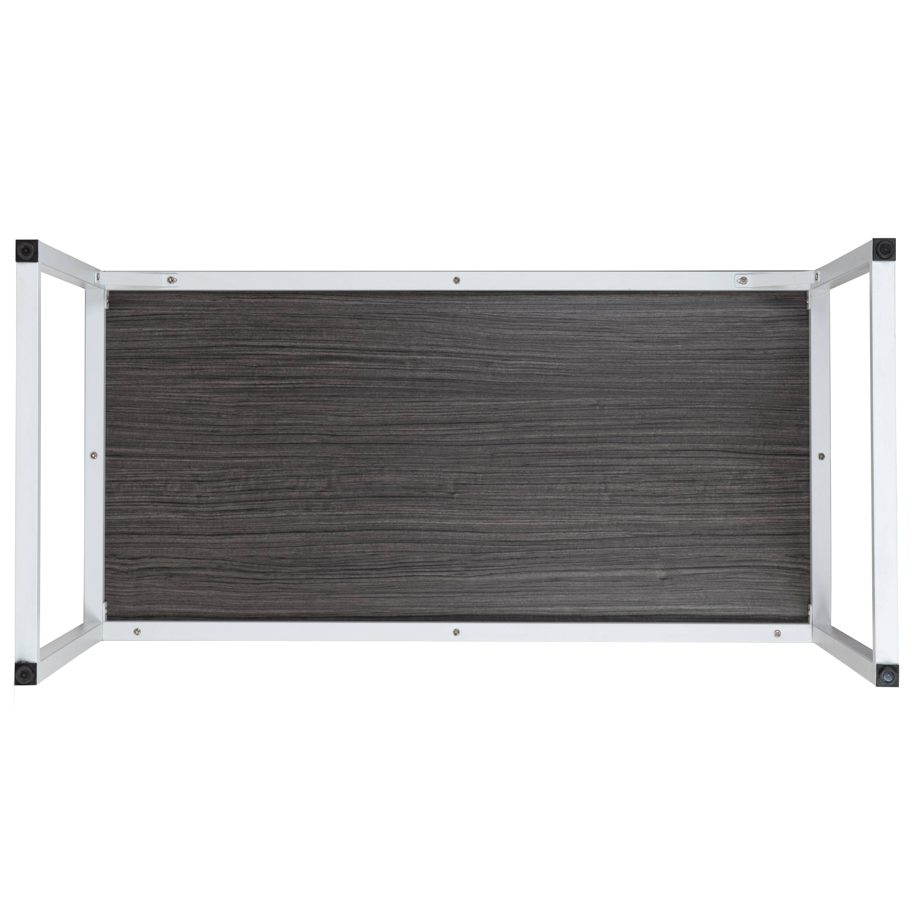 Alt View 10. Emma + Oliver - Industrial Modern Desk-47"L Commercial Grade Home Office Desk - Rustic Gray Top/White Frame.