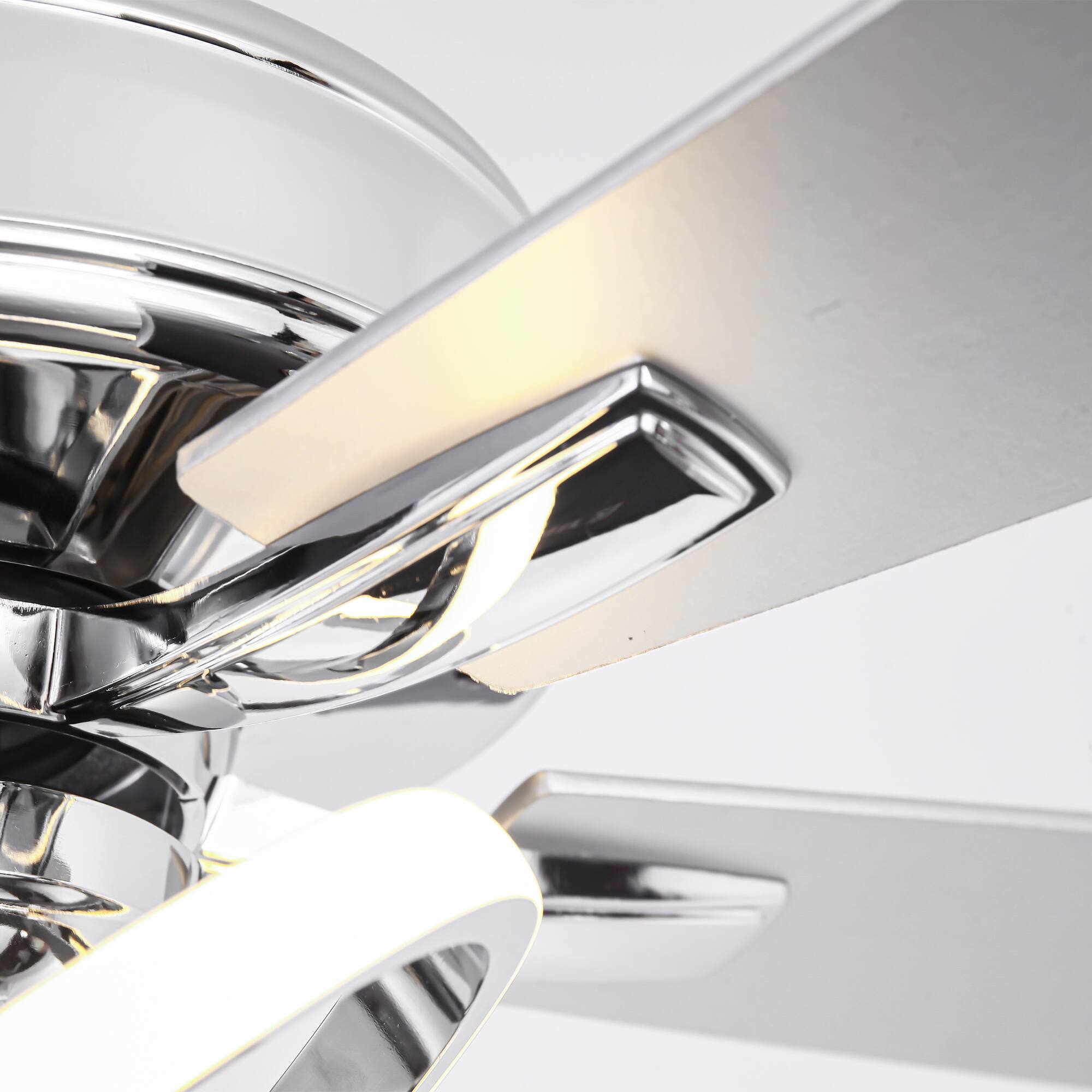 Alt View 6. Parrot Uncle - 52-Inch Modern Chrome Integrated LED Ceiling Fan with Light and Remote Control - Chrome.