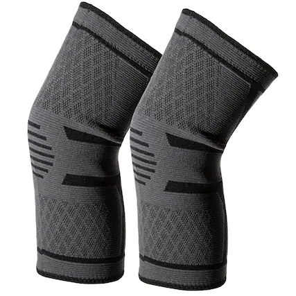 Front. Luminuxe - Compression Knee Brace for Men & Women Knee Support Sleeves for Running, Arthritis, ACL and more – Xlarge - Grey.