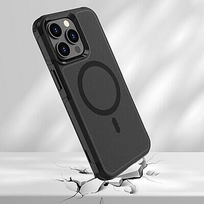 Alt View 3. SaharaCase - SaharaCase Armor Series Hard Shell Case, Tempered Glass Screen, Camera Protector for iPhone 15 Pro Max - Black.