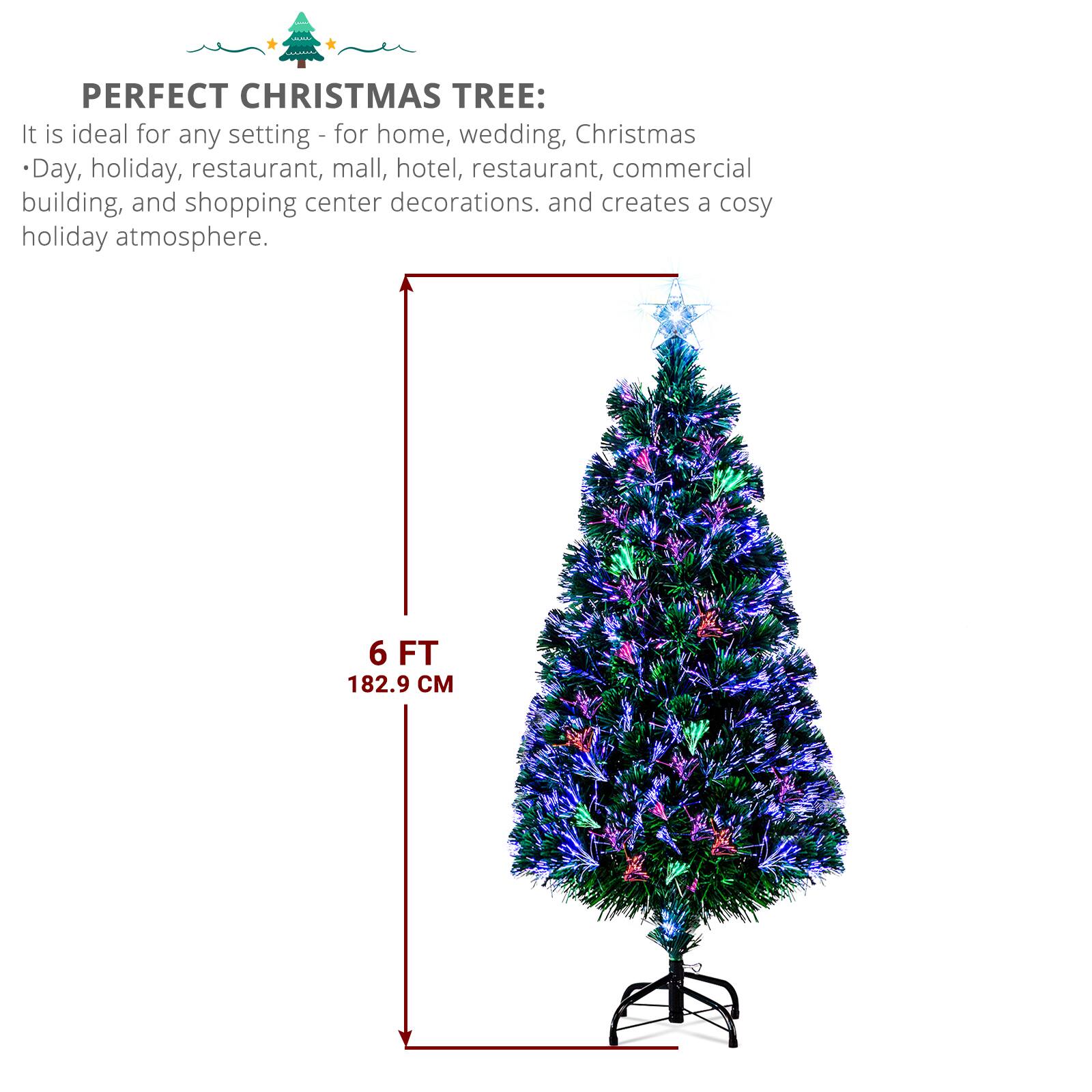 PERFECT CHRISTMAS TREE: It is ideal for any setting - for home, wedding, Christmas Day, holiday, restaurant, mall, hotel, commercial building, and shopping center decorations. and creates a cosy holiday atmosphere.

6 FT 182.9 CM
