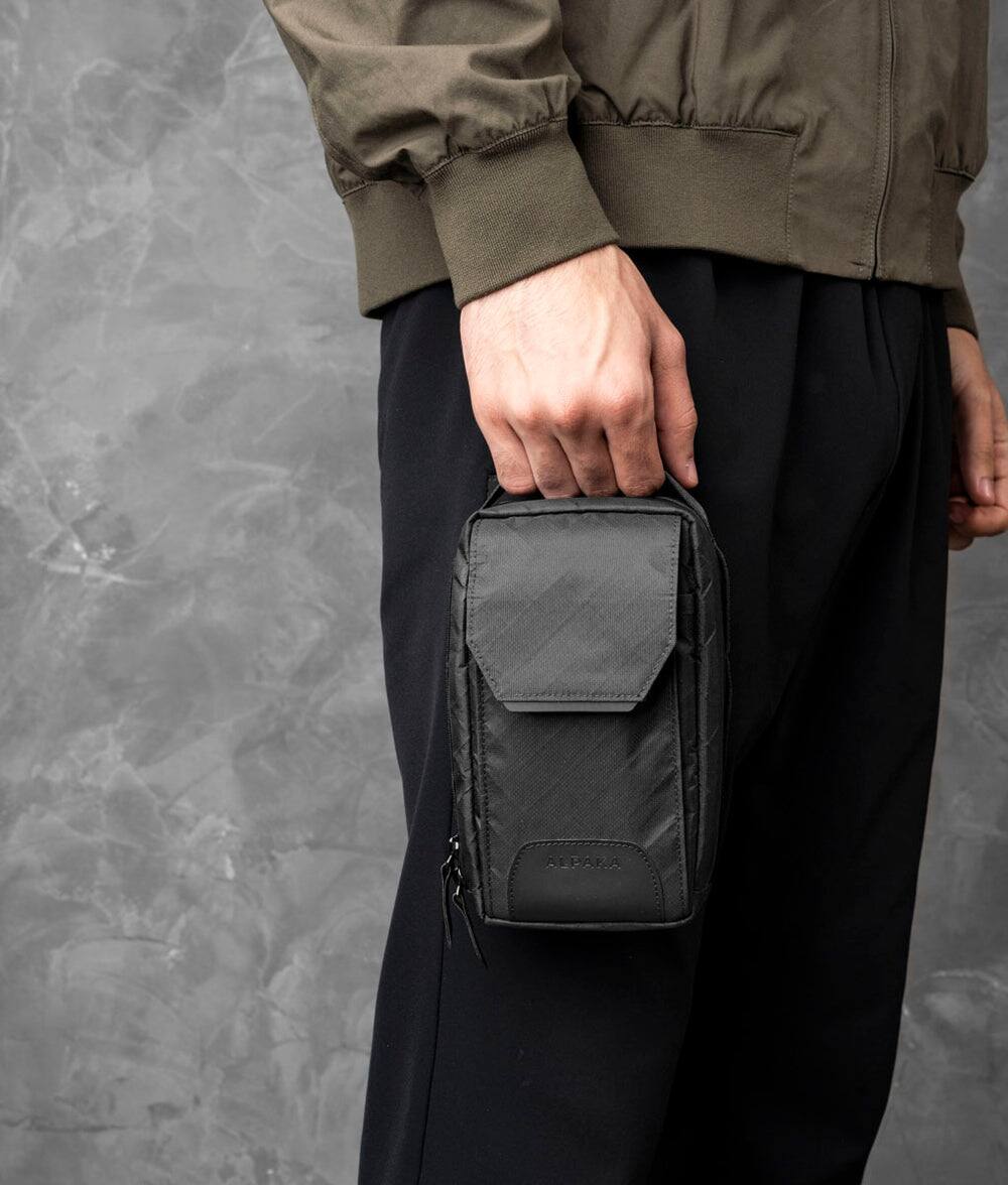 Alt View 2. ALPAKA - Modular Sling V2 Phone Sling Bag, Crossbody Pouch Fits Max Smartphones/Compact Camera, YKK AquaGuard - Black Ultradyne 100D.