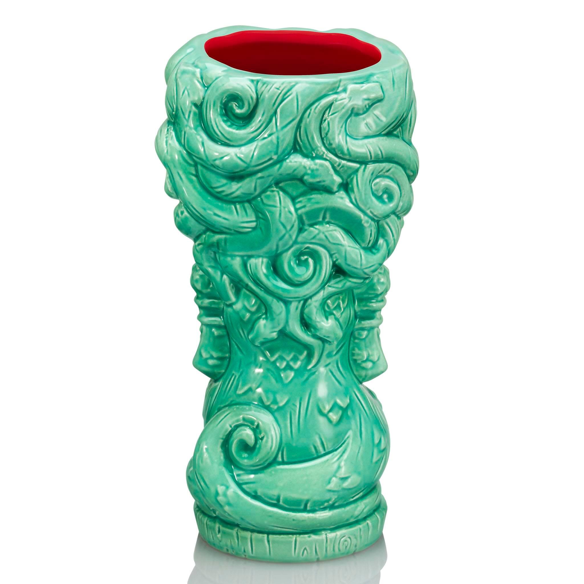 Alt View 1. ThinkGeek - Geeki Tikis Medusa Ceramic Mug | Holds 15 Ounces - Green.