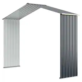 WELLFOR - Outdoor Storage Shed Extension Kit - Gray