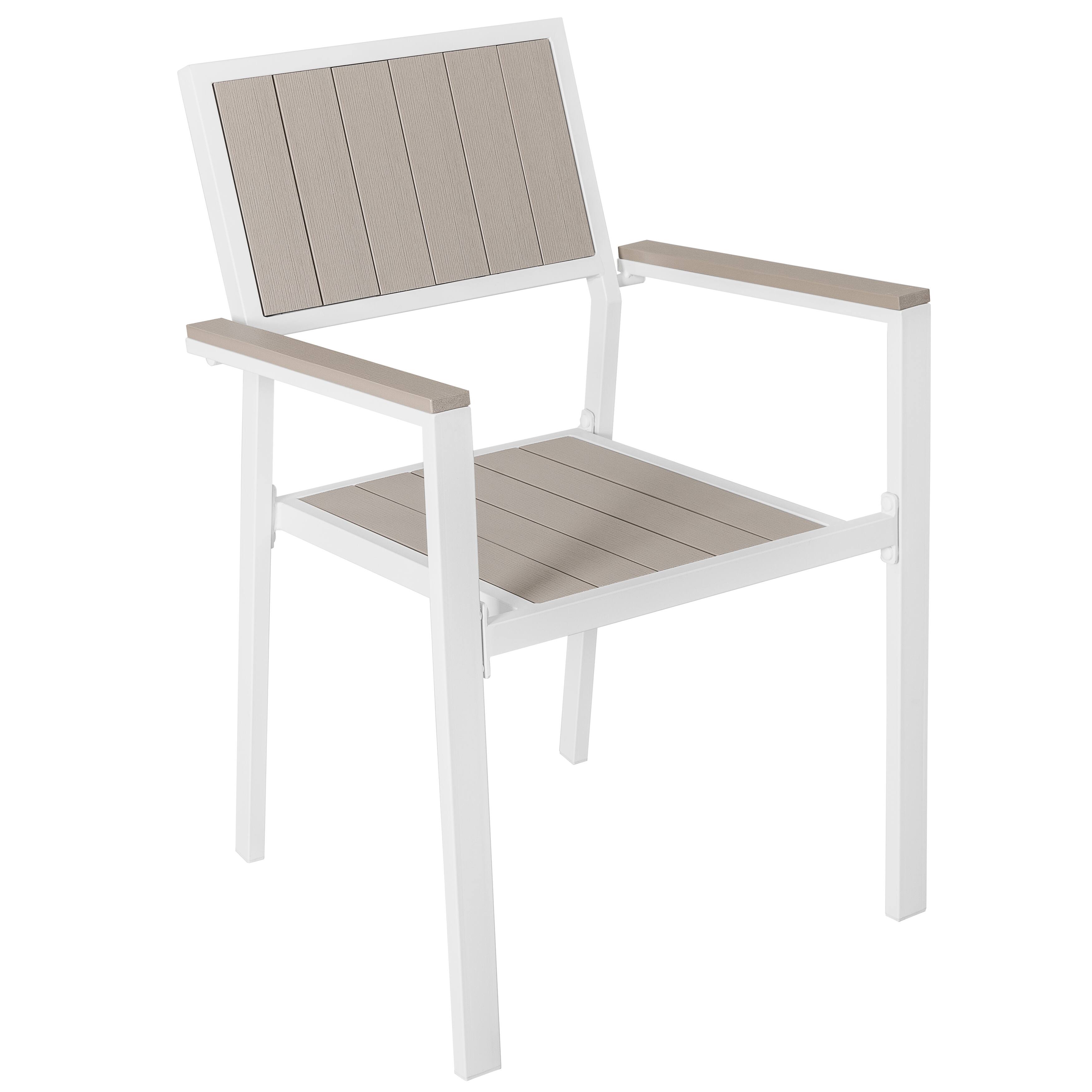 Alt View 6. Nuu Garden - Patio 2-Piece Dining Chairs, Outdoor Faux Wood Chairs Stackable Design - light brown.