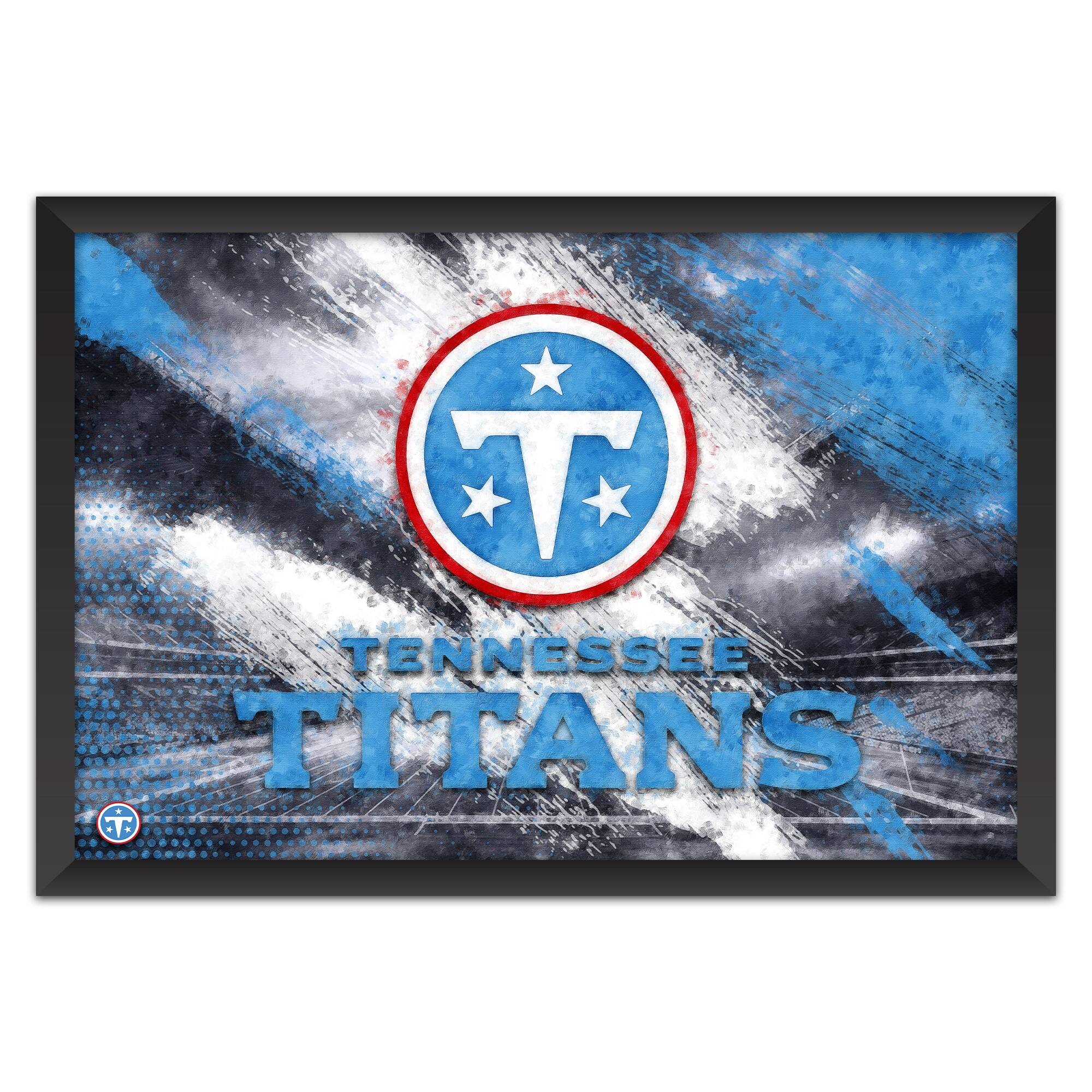 Tennessee Titans 27" x 39" Brush Stroke Logo Framed Art Print