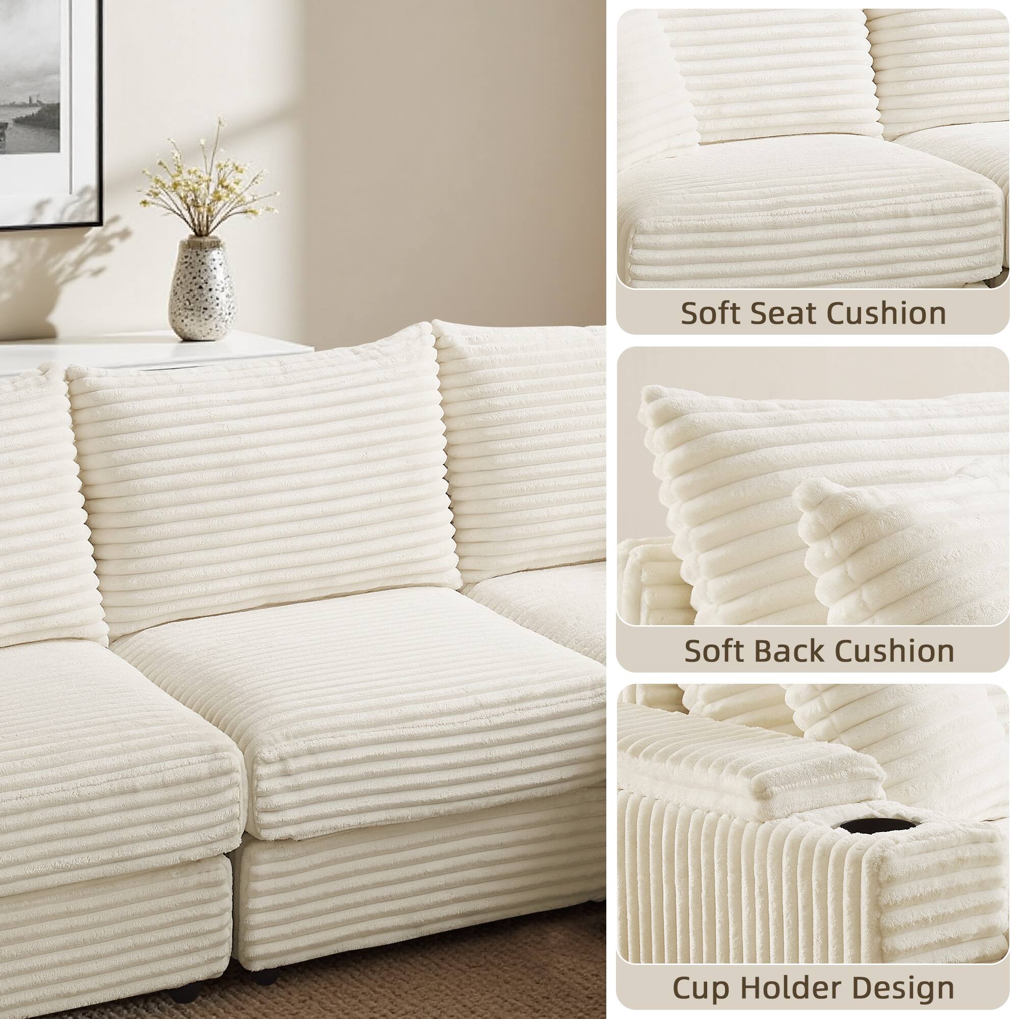 - Soft Seat Cushion
- Soft Back Cushion
- Cup Holder Design