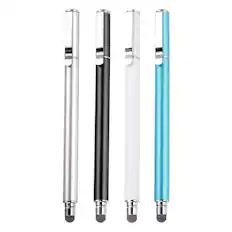 Front. Unique Bargains - 4pcs Stylus Pens for Touch Screens Universal Capacitive Stylus Pencil Sensitivity for Phone Tablet Touch Screen Device - Black Sky Blue Silver White.