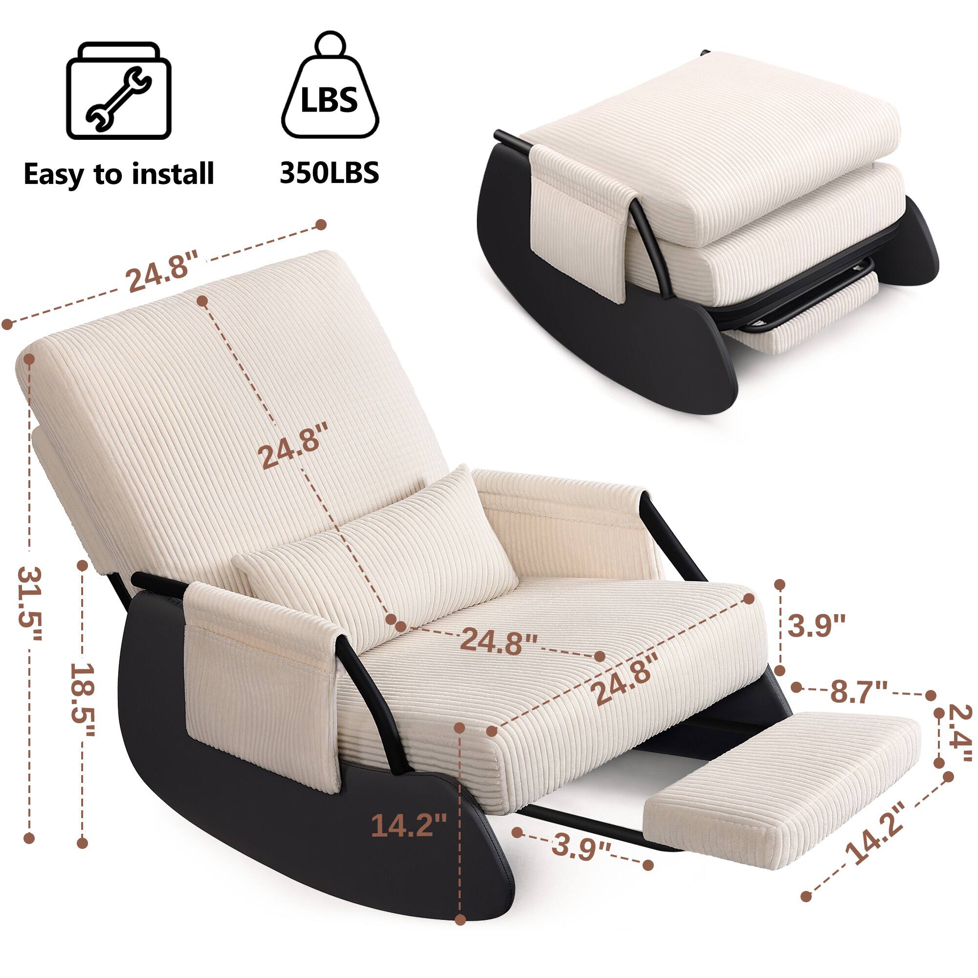Easy to install  
350LBS  
24.8"  
24.8"  
31.5"  
18.5"  
24.8"  
24.8"  
14.2"  
3.9"  
3.9"  
8.7"  
14.2"  
2.4"