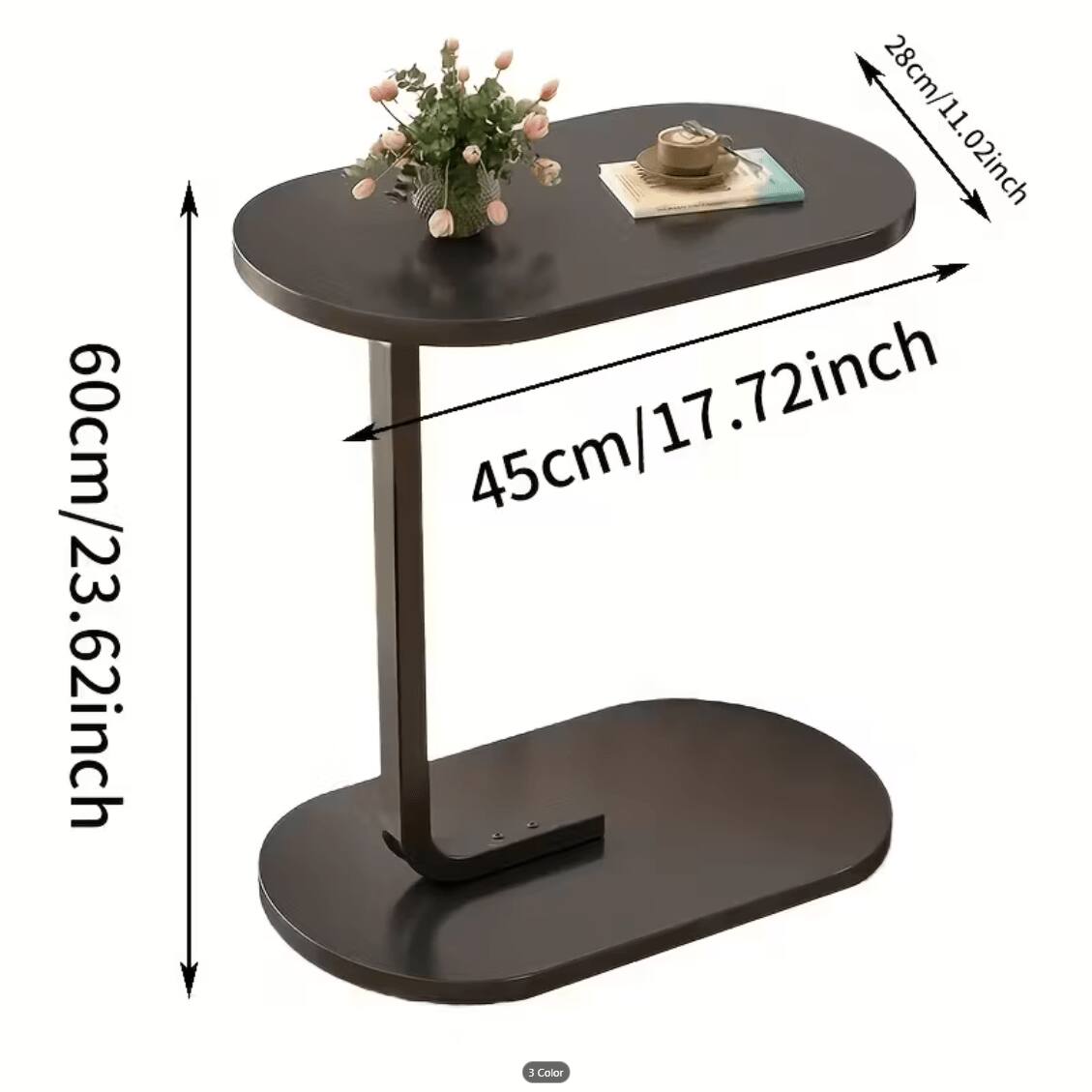 60cm/23.62inch  
45cm/17.72inch  
28cm/11.02inch  
3 Color