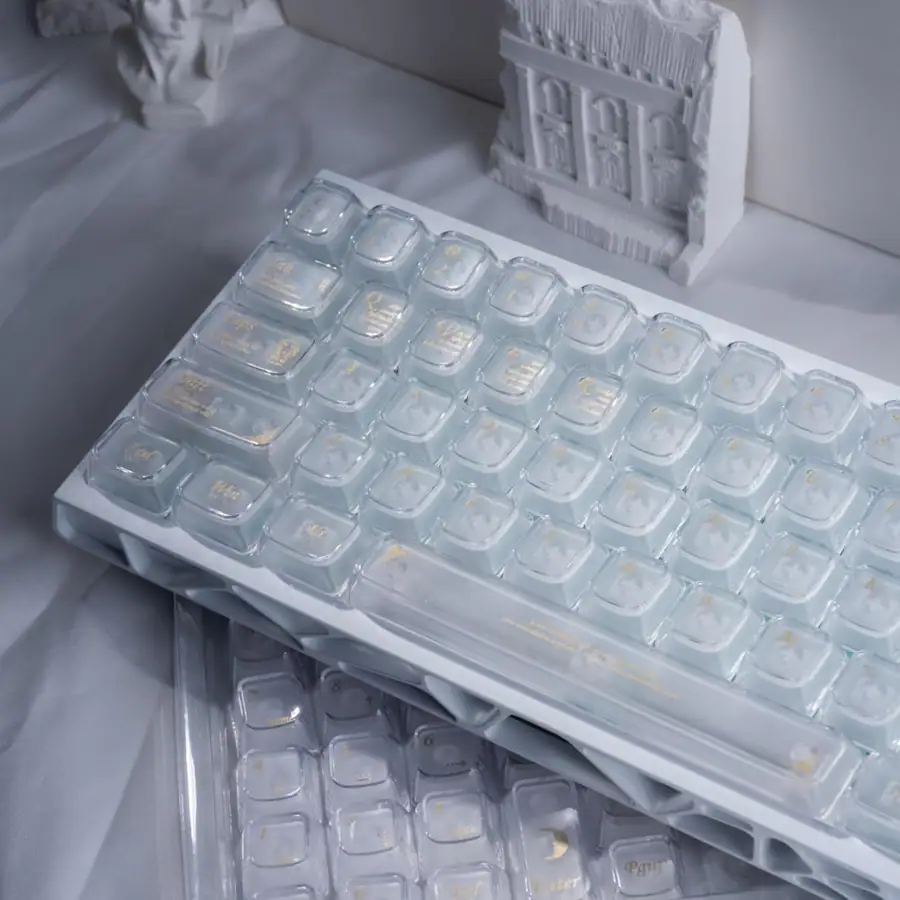 Crystal Key Cap Womier Keycaps Crystal Clear Jelly Keycaps 60 65 75 TKL 100 Percent ...