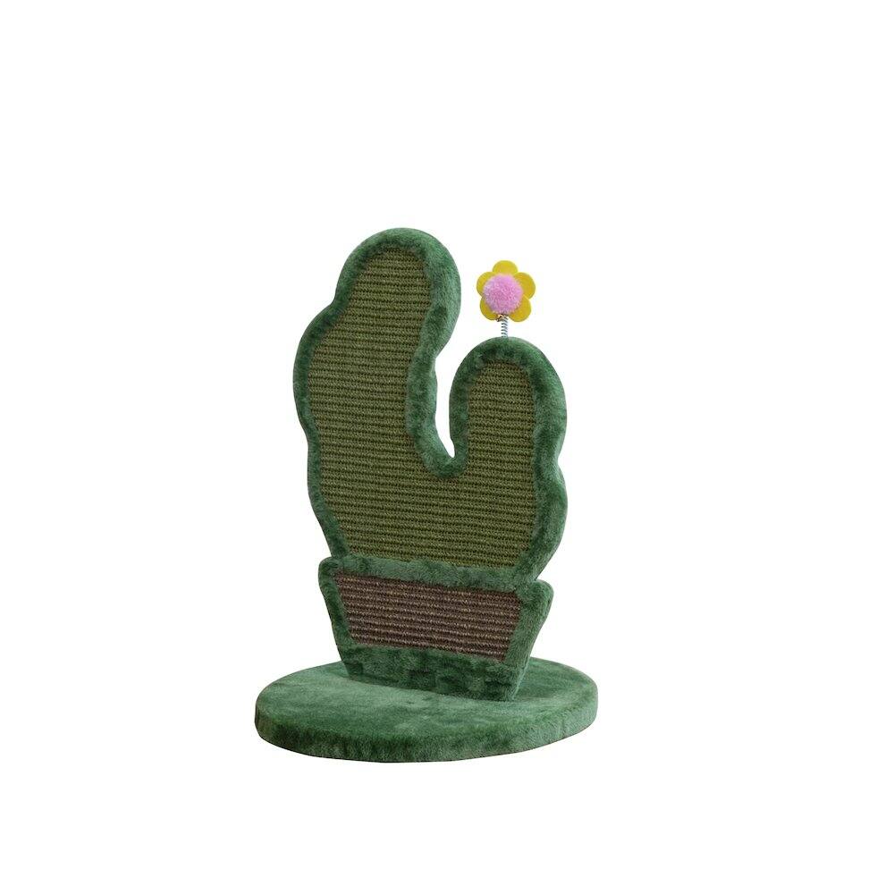 PetPals - Natural Sisal Cactus-Shaped Cat Scratcher - 18"H, Natural Sisal, Small - Green