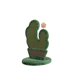 PetPals - Natural Sisal Cactus-Shaped Cat Scratcher - 18"H, Natural Sisal, Small - Green