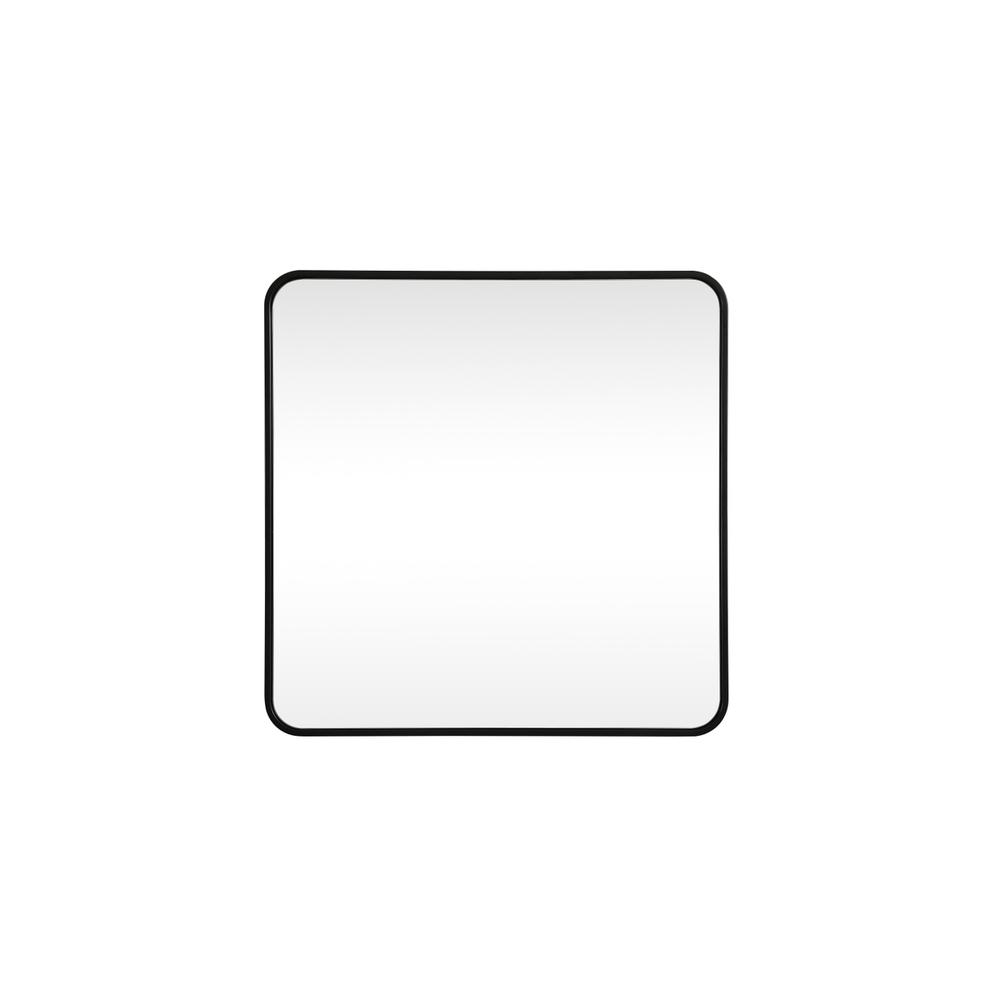 Alt View 5. Elegant Decor - Soft corner metal square mirror 30x30 inch in Black - Black.