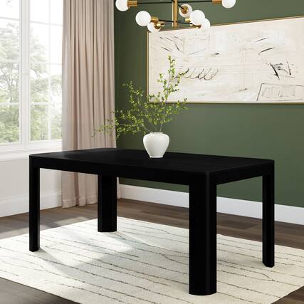 Front. Plank+Beam - Contour Dining Table (72in / 1830mm), Black - Black.