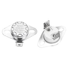 Unique Bargains - KSD301 Thermostat 160°C/320°F 16A Normally Closed N.C Temperature Switch for Microwaves/Oven 2pcs Ceramic - Silver