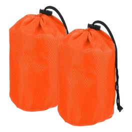 Unique Bargains - Stuff Sack, Portable Waterproof Ultralight Drawstring Dry Bag w/ Toggle, 3x7in, 2pcs for Backpacking/Camping - Orange