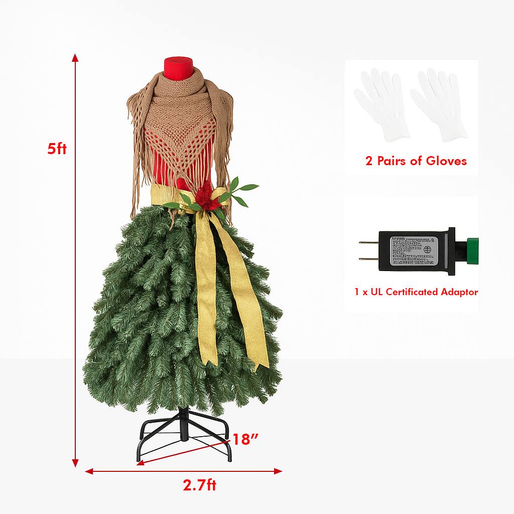 5ft 2 Pairs of Gloves 1 x UL Certified Adaptor 18" 2.7ft