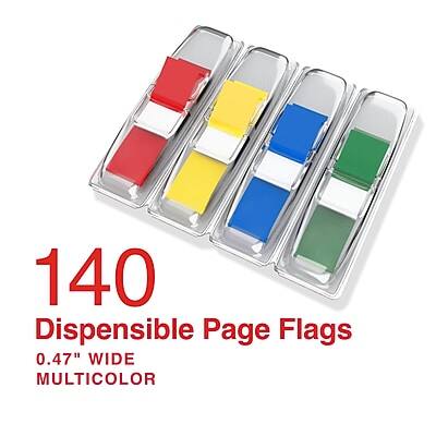 140 Dispensable Page Flags  
0.47" Wide  
Multicolor