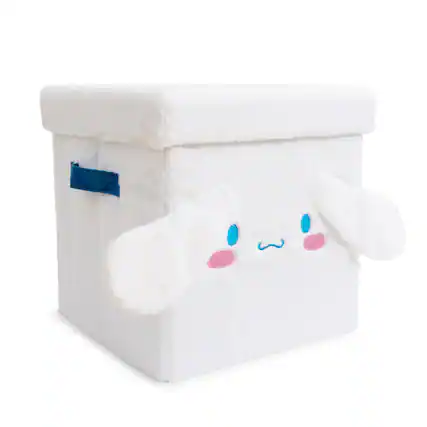 Front. Ukonic - Sanrio Cinnamoroll 13 x 13 Inch Plush Storage Cube - White.