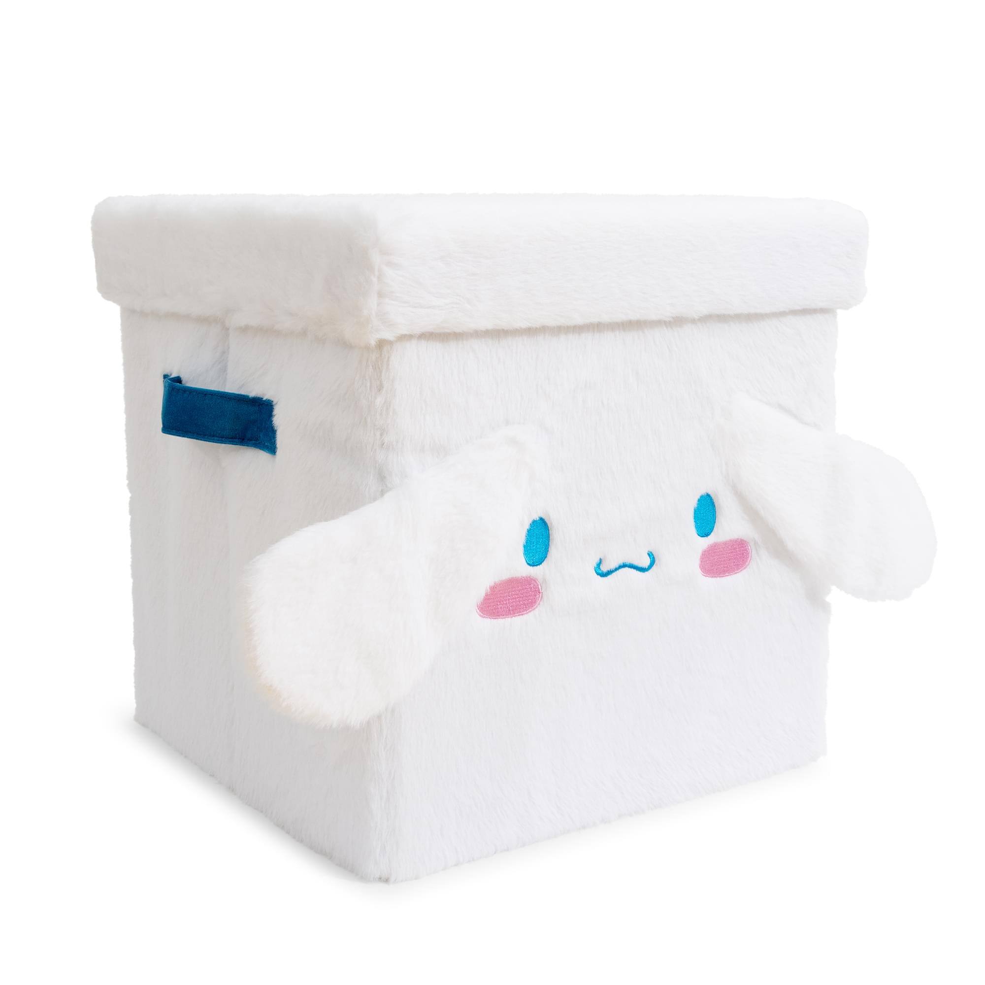 Front. Ukonic - Sanrio Cinnamoroll 13 x 13 Inch Plush Storage Cube - White.
