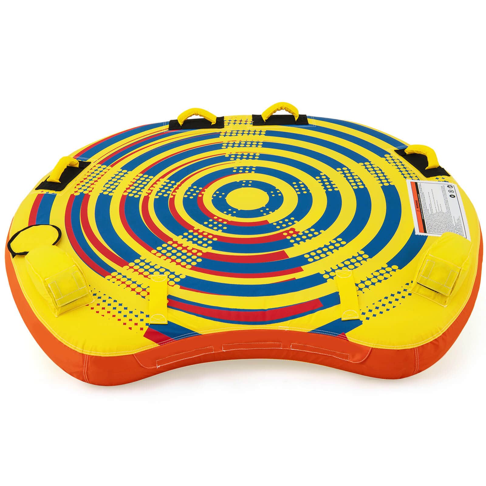 Costway - Towable Tube for Boating 1 or 2 Person Inflatable Boat Tube for Youth & Adult - Yellow