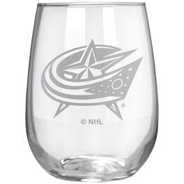 Great American Products - Columbus Blue Jackets Etched 17oz. Rally Cry Stemless Wine Glass - Multicolor