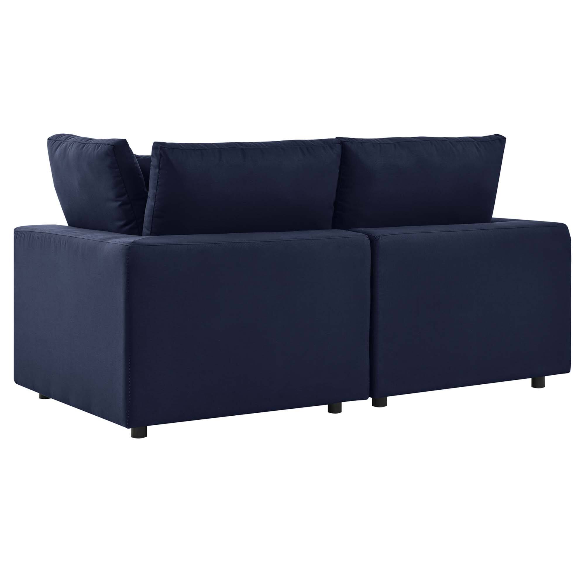 Alt View 1. Modway - Commix Overstuffed Outdoor Patio Loveseat by Modway - Navy.