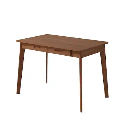 Front. FUFU&GAGA - FUFU&GAGA 39.4" Dual - Drawer Office Desk - Versatile Workstation for Study & Gaming - Brown.