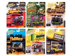 "Street Freaks" 2023 Set A of 6 Cars Release 2 1/64 Diecast Model Cars by Johnny Lightning - Multicolor