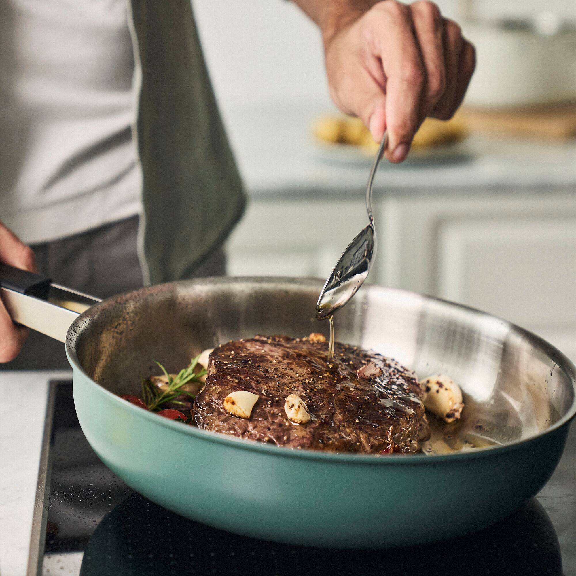 Alt View 1. ZWILLING - ZWILLING Pure 9.5-inch Stainless Steel Fry Pan, Green - Green.