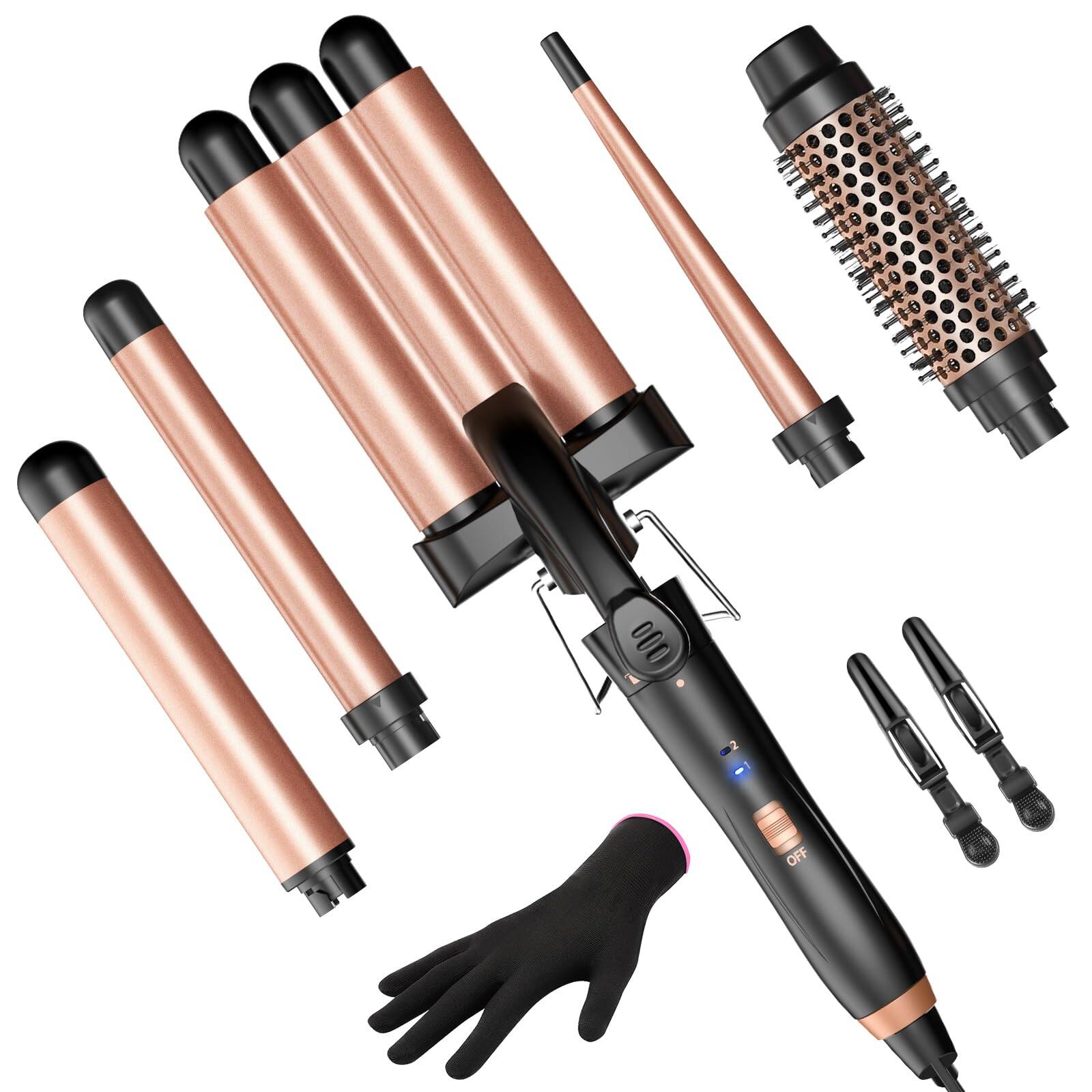 Rose Gold Curling Wand Set(0.35''-1.5'')