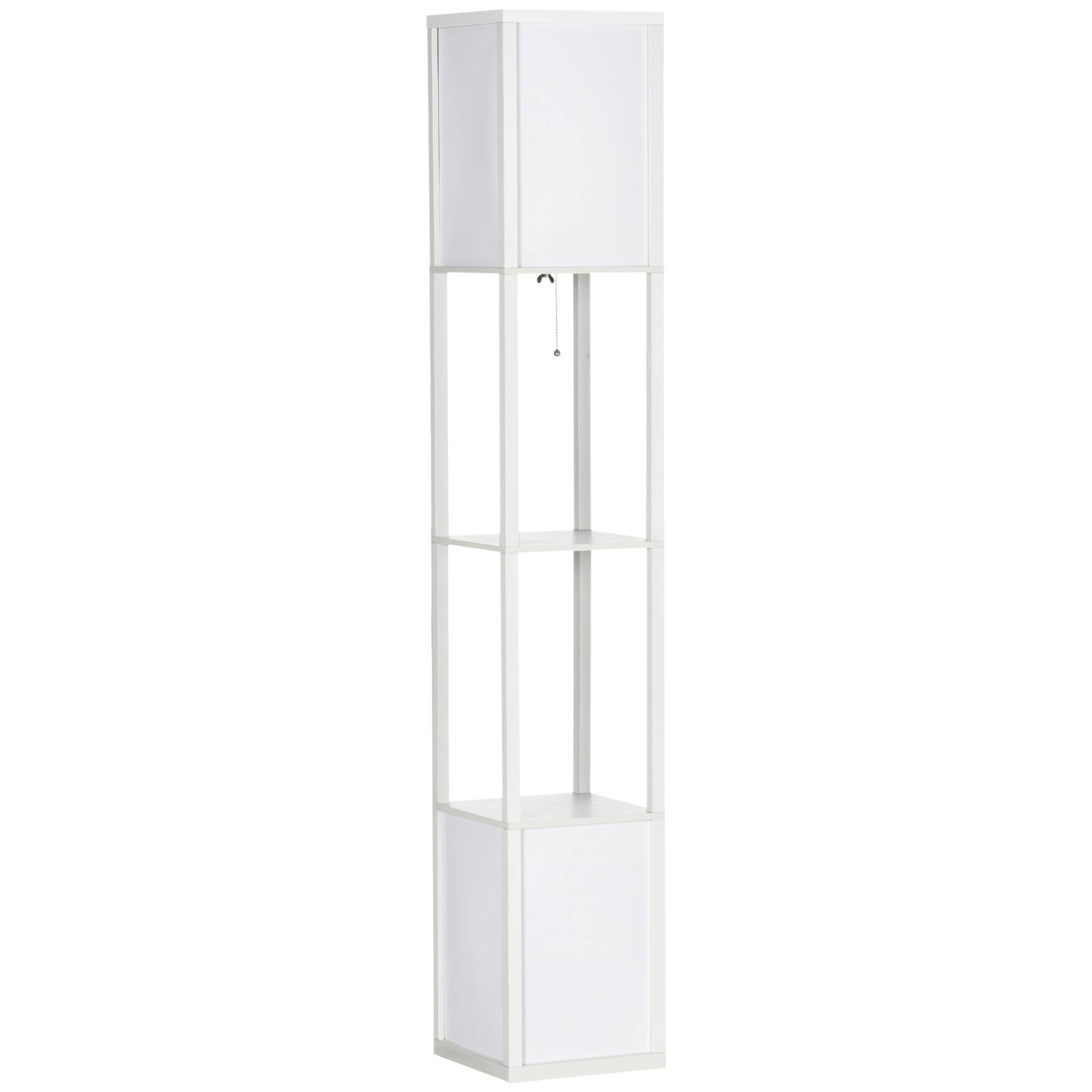 Front. Homcom - Floor Lamp with Shelves, Dual Ambient Lighting.
