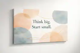 FC Design - Large Canvas 24x36" Think Big Start Small Quote Typography Art Painting Home Wall Décor - MultiColor
