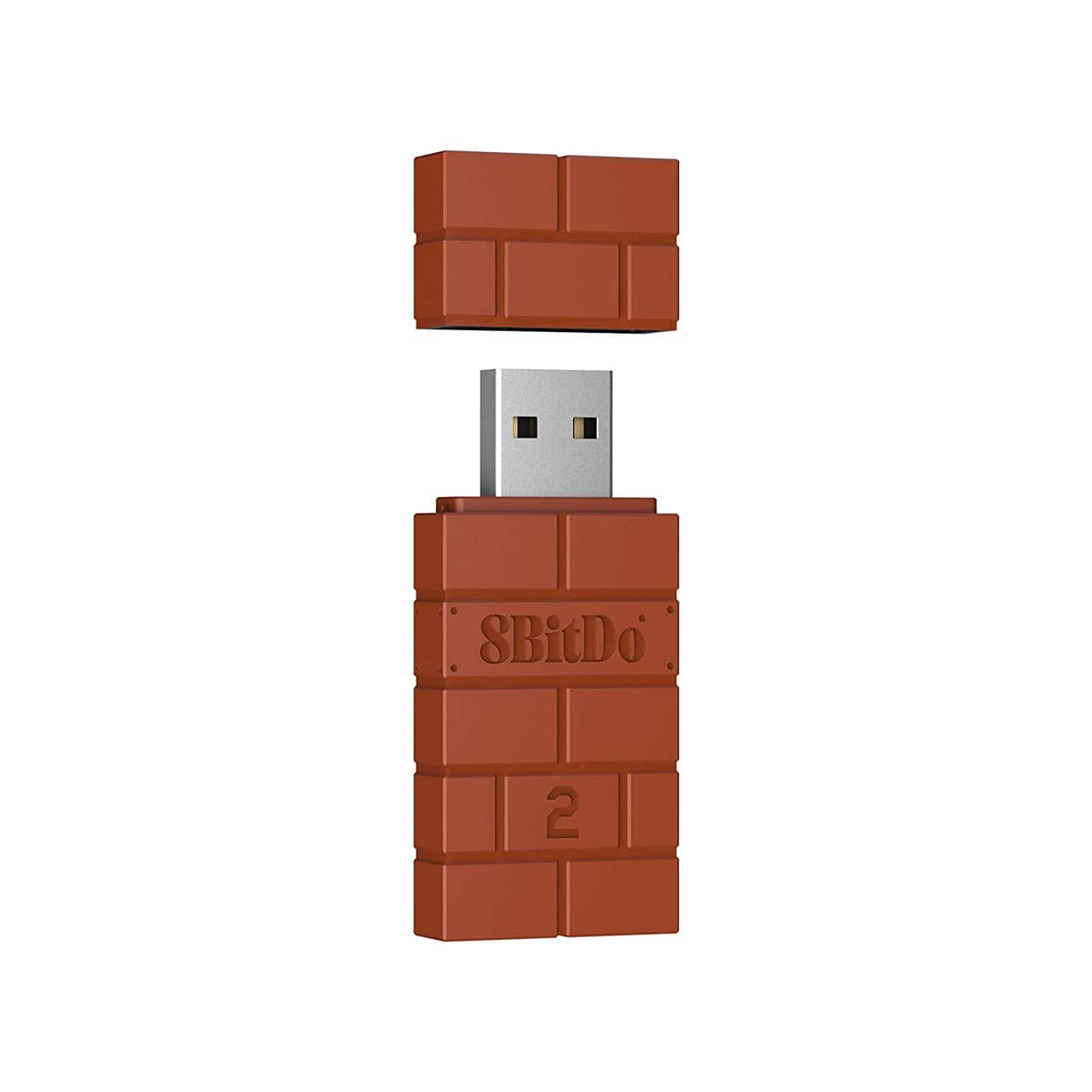 8BitDo - Wireless USB Adapter for Switch, Windows, Mac & Raspberry Pi - Works with Xbox, PS5 Controllers - Brown