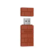 Front. 8BitDo - 8Bitdo Wireless USB Adapter for Switch, Windows, Mac & Raspberry Pi - Works with Xbox, PS5 Controllers - Brown.