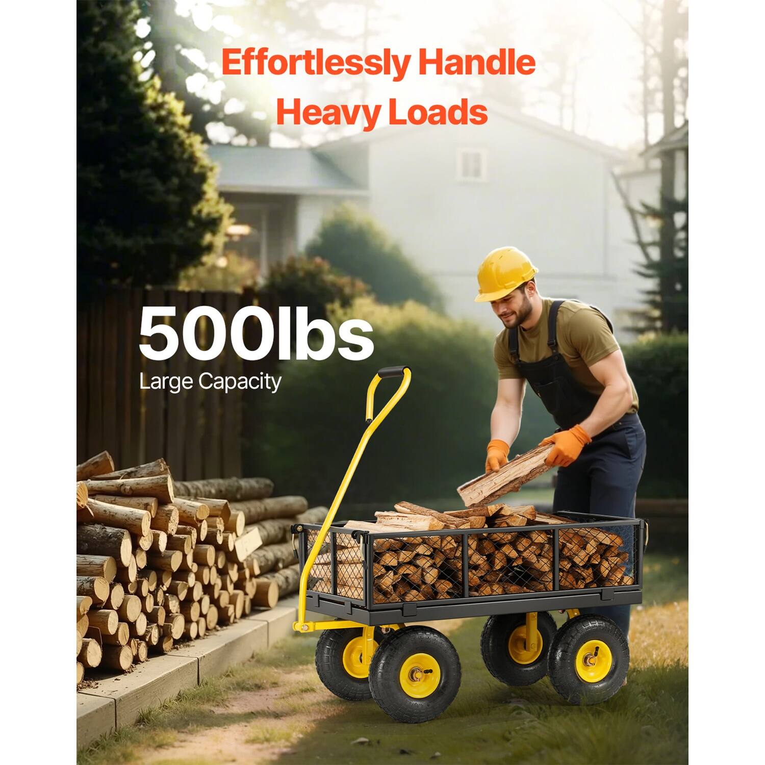 Effortlessly Handle Heavy Loads  
500lbs  
Large Capacity