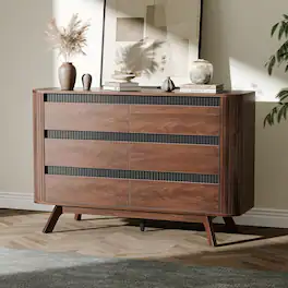 Furnulem - 6 Drawer Nightstand with Double Dresser Wide Dresser - Multicolored